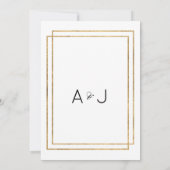 幾何学的な白金ゴールドラベンダーピンク結婚フローラ 招待状 (裏面)