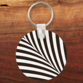 幾何学的な白黒のストライプ キーホルダー (正面)