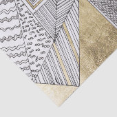 幾何学的な白黒シックでフェイクな金ゴールドパターン 薄葉紙 (詳細)