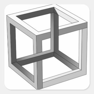 幾何学的な白黒3D立方体の抽象芸術 スクエアシール