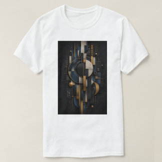 幾何学的な皆既 | 高級抽象3Dウォールアート Tシャツ