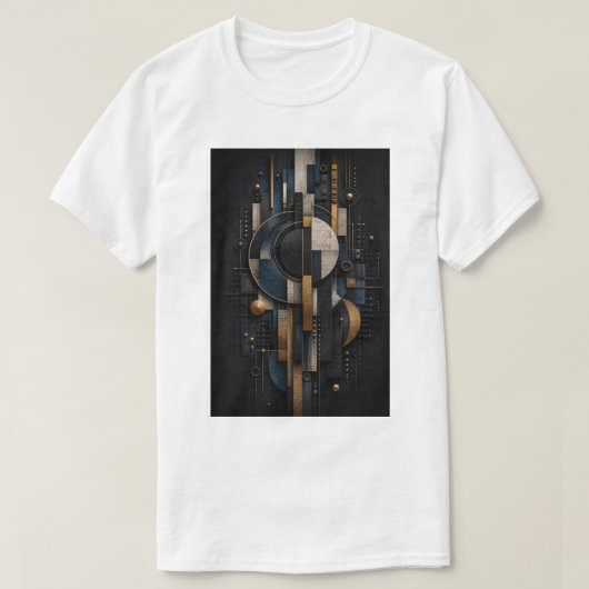 幾何学的な皆既 | 高級抽象3Dウォールアート Tシャツ (デザイン正面)