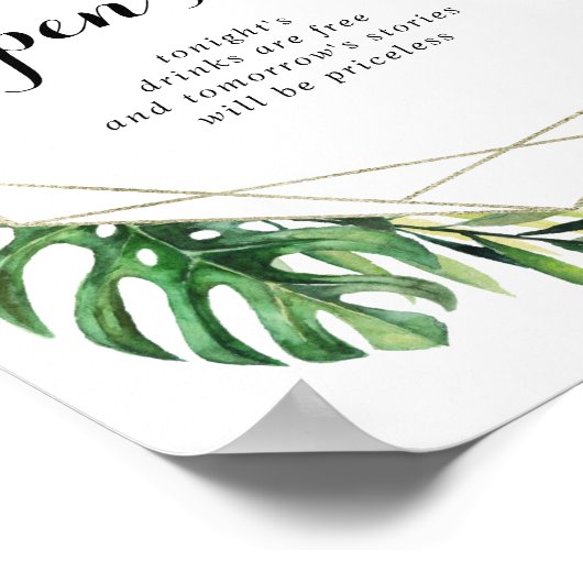 幾何学的な目的地の結婚式のオープンバー記号 ポスター (角)