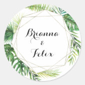 幾何学的な目的地の結婚式の封筒用シール ラウンドシール (正面)