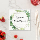 幾何学的な目的地トロピカルグリーンブライダルシャワー スタンダードカクテルナプキン (インサイチュ)