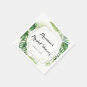幾何学的な目的地トロピカルグリーンブライダルシャワー スタンダードカクテルナプキン (角)