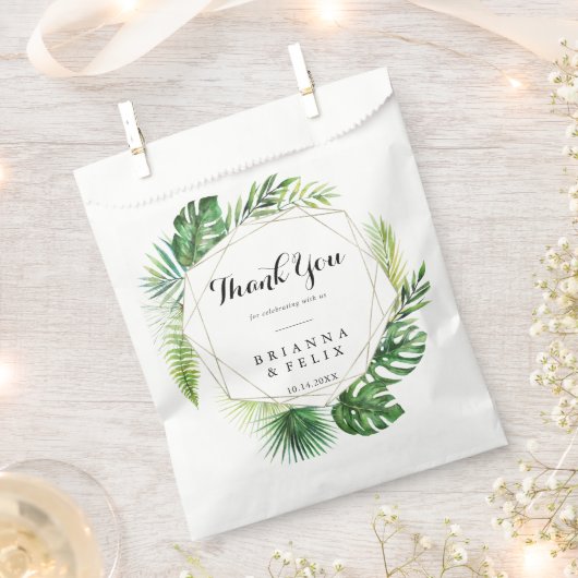 幾何学的な目的地トロピカルサンキュー結婚ズ フェイバーバッグ (クリップ留めされた状態)