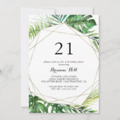 幾何学的な目的地トロピカル21歳の誕生日パーティー 招待状 (正面)
