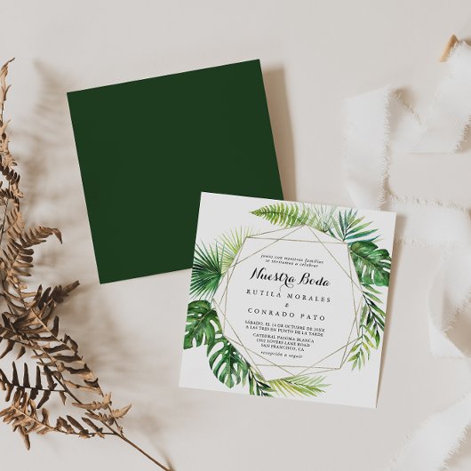 幾何学的な目的地Nuestra Boda結婚の 招待状