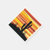 幾何学的な砂漠の夕日 スタンダードカクテルナプキン (角)