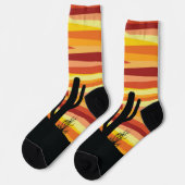 幾何学的な砂漠の夕日 ソックス (左)