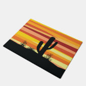 幾何学的な砂漠の夕日 ドアマット (アングル)