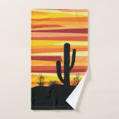 幾何学的な砂漠の夕日 バスタオルセット (ハンドタオル)