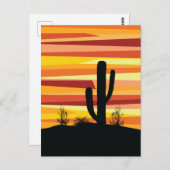 幾何学的な砂漠の夕日 ポストカード (正面/裏面)