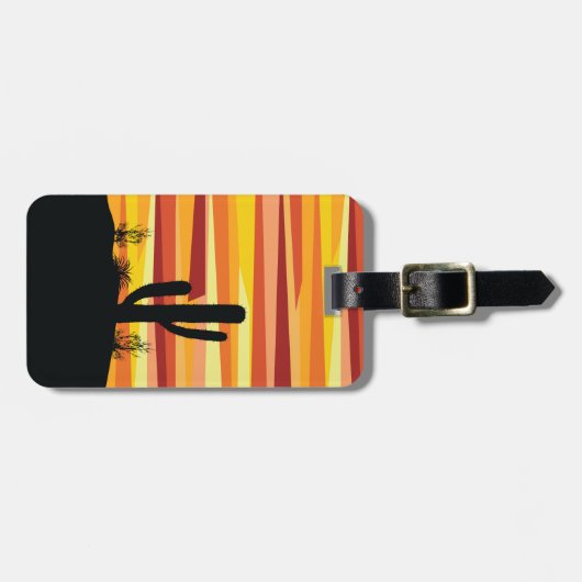 幾何学的な砂漠の夕日 ラゲッジタグ (正面横)