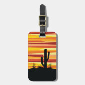 幾何学的な砂漠の夕日 ラゲッジタグ (正面縦)