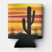 幾何学的な砂漠の夕日 缶クーラー (正面)