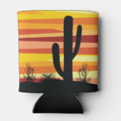 幾何学的な砂漠の夕日 缶クーラー (裏面)