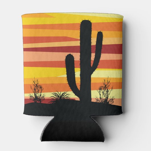 幾何学的な砂漠の夕日 缶クーラー (裏面)