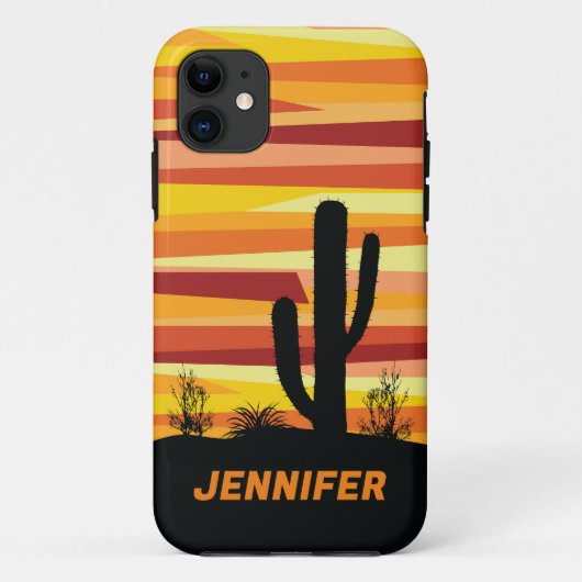 幾何学的な砂漠の夕日 Case-Mate iPhoneケース (裏面)