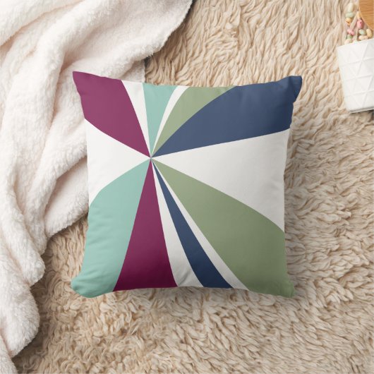 幾何学的な破烈の三角形の芸術の紫色の青緑 クッション (ブランケット)