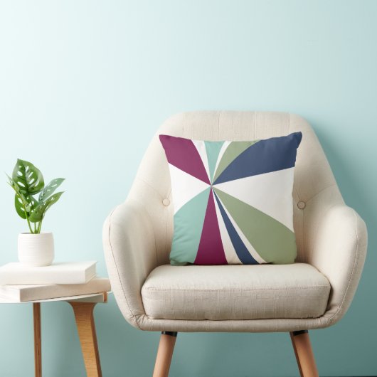 幾何学的な破烈の三角形の芸術の紫色の青緑 クッション (椅子)