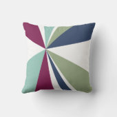 幾何学的な破烈の三角形の芸術の紫色の青緑 クッション (裏面)