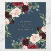 幾何学的な秋の優雅さの伴娘提案ラベル ワインラベル (シングルラベル)