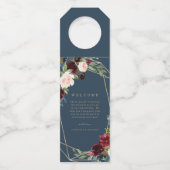 幾何学的な秋の優雅の歓迎のボトルのハンガー ボトルネックタグ (正面)