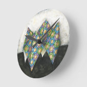 幾何学的な紙のOrigamiの占い師 ラウンド壁時計 (傾斜)