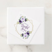 幾何学的な紫とゴールドの花のブライズシャワー フェイバータグ (インサイチュ)