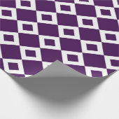 幾何学的な紫と白のダイヤモンドパターン ラッピングペーパー (角)