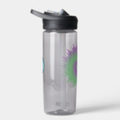 幾何学的な紫と緑 ウォーターボトル (右面)