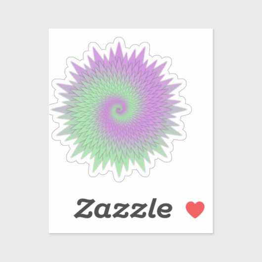 幾何学的な紫と緑 シール (シート)