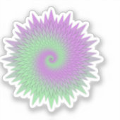 幾何学的な紫と緑 シール (正面)