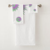 幾何学的な紫と緑 バスタオルセット (インサイチュ)