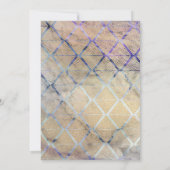 幾何学的な紫と金ゴールドの大理石の誕生日パーティー 招待状 (裏面)