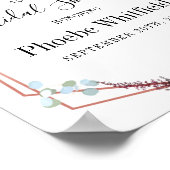 幾何学的な紫の花のウェルカムボード ブライダルシャワー ポスター (角)