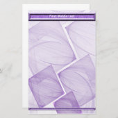 幾何学的な紫色の形状の抽象芸術 パーソナライズされた 便箋 (正面/裏面)