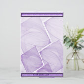 幾何学的な紫色の正方形抽象芸術 便箋 (スタンド正面)