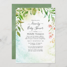 幾何学的な結晶の緑をシャワーで駆動 招待状