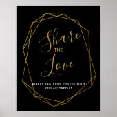 幾何学的な結晶ソーシャルメディ結婚アのハッシュタグ ポスター (正面)