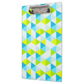 幾何学的な緑および青の三角形のモダンパターン クリップボード (左)