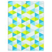 幾何学的な緑および青の三角形のモダンパターン クリップボード (裏面)