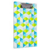 幾何学的な緑および青の三角形のモダンパターン クリップボード (右)