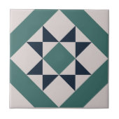 幾何学的な緑のタイルの床のインスピレーション タイル (正面)