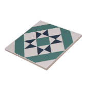 幾何学的な緑のタイルの床のインスピレーション タイル (側面)