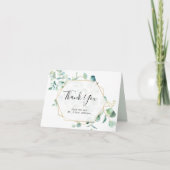 幾何学的な緑のフレームありがとう カード (正面)