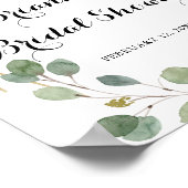 幾何学的な緑のブライダルシャワー ポスター (角)