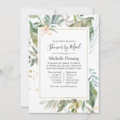 幾何学的な緑のベビーまたはブライダルシャワー(メール別) 招待状 (正面)